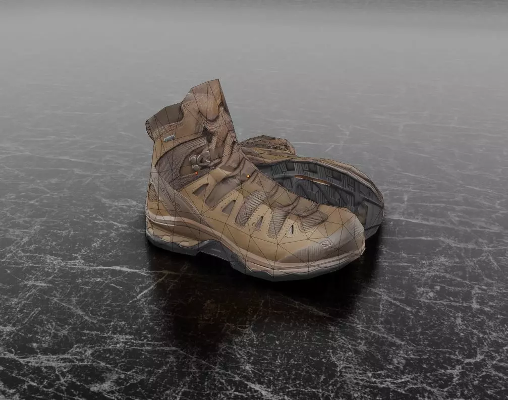 SALOMON QUEST 4D GTX 3D SHOES Low-poly 3D model_8