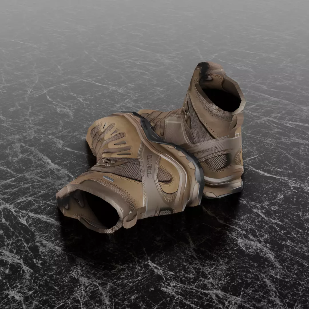 SALOMON QUEST 4D GTX 3D SHOES Low-poly 3D model_5