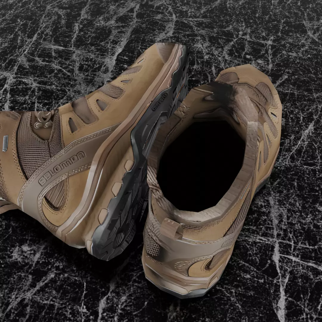 SALOMON QUEST 4D GTX 3D SHOES Low-poly 3D model_7