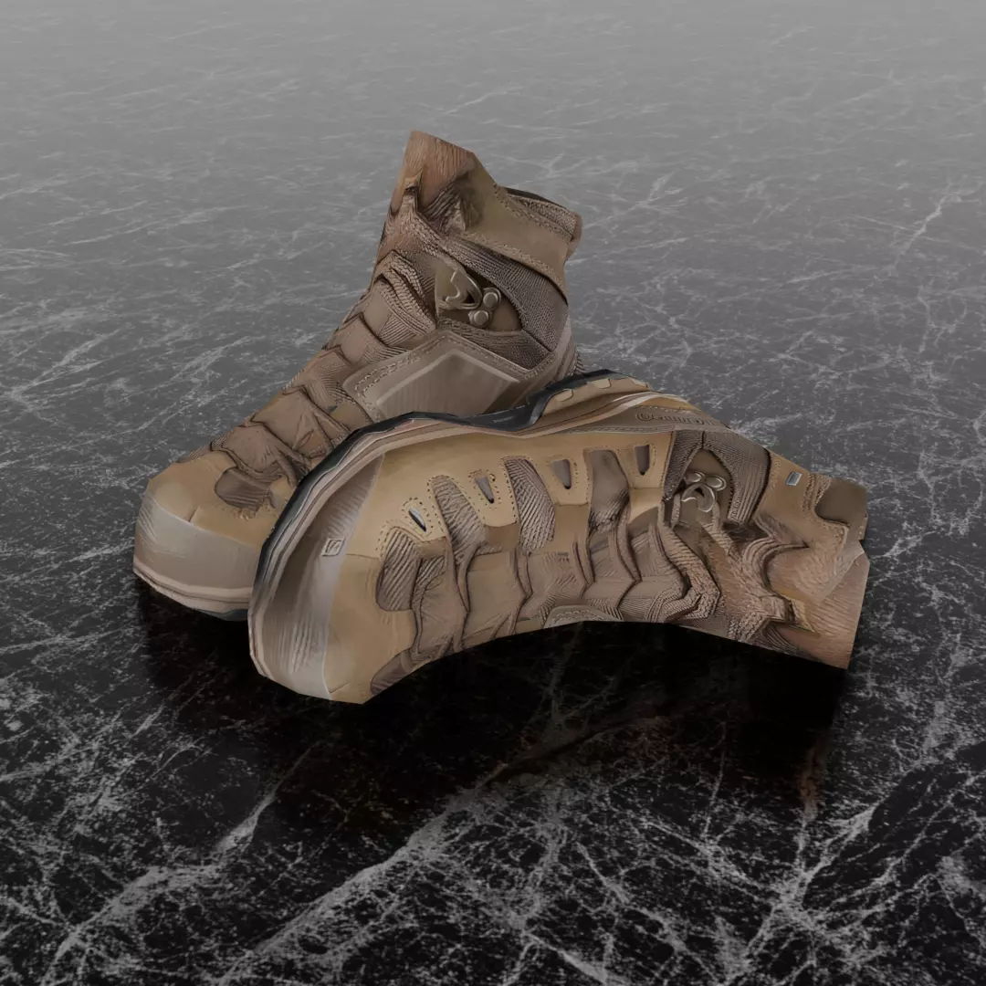 SALOMON QUEST 4D GTX 3D SHOES Low-poly 3D model_1