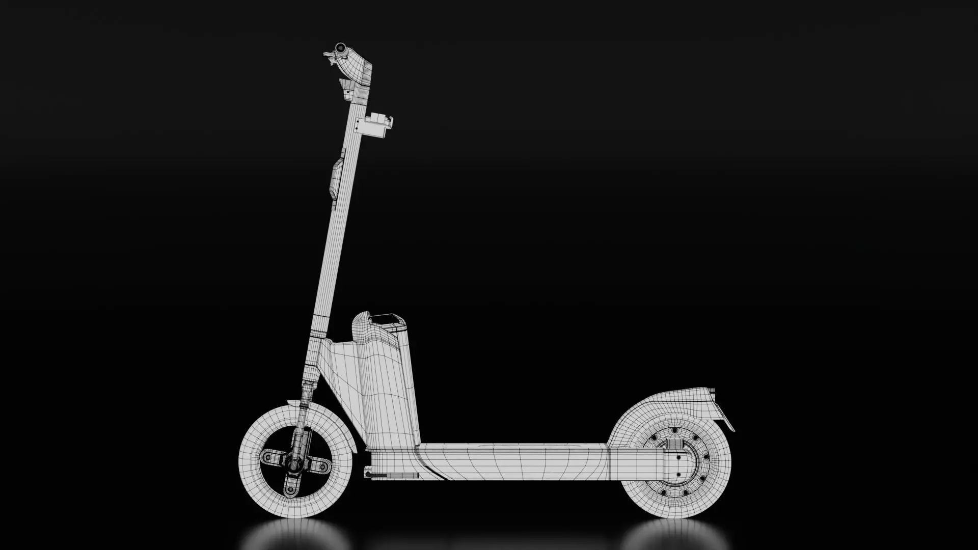 Electric Scooter Low-poly 3D model_13