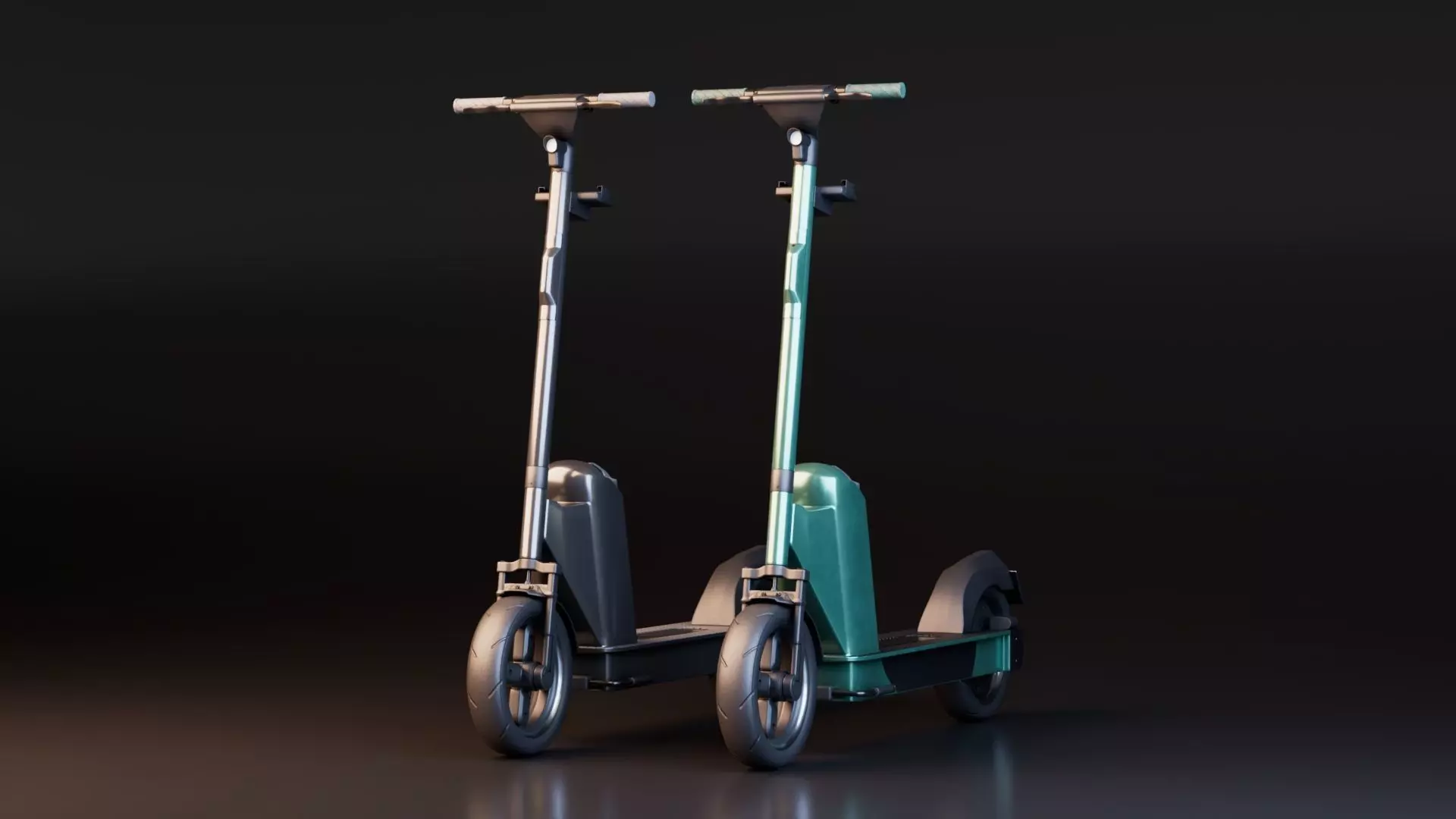 Electric Scooter Low-poly 3D model_0