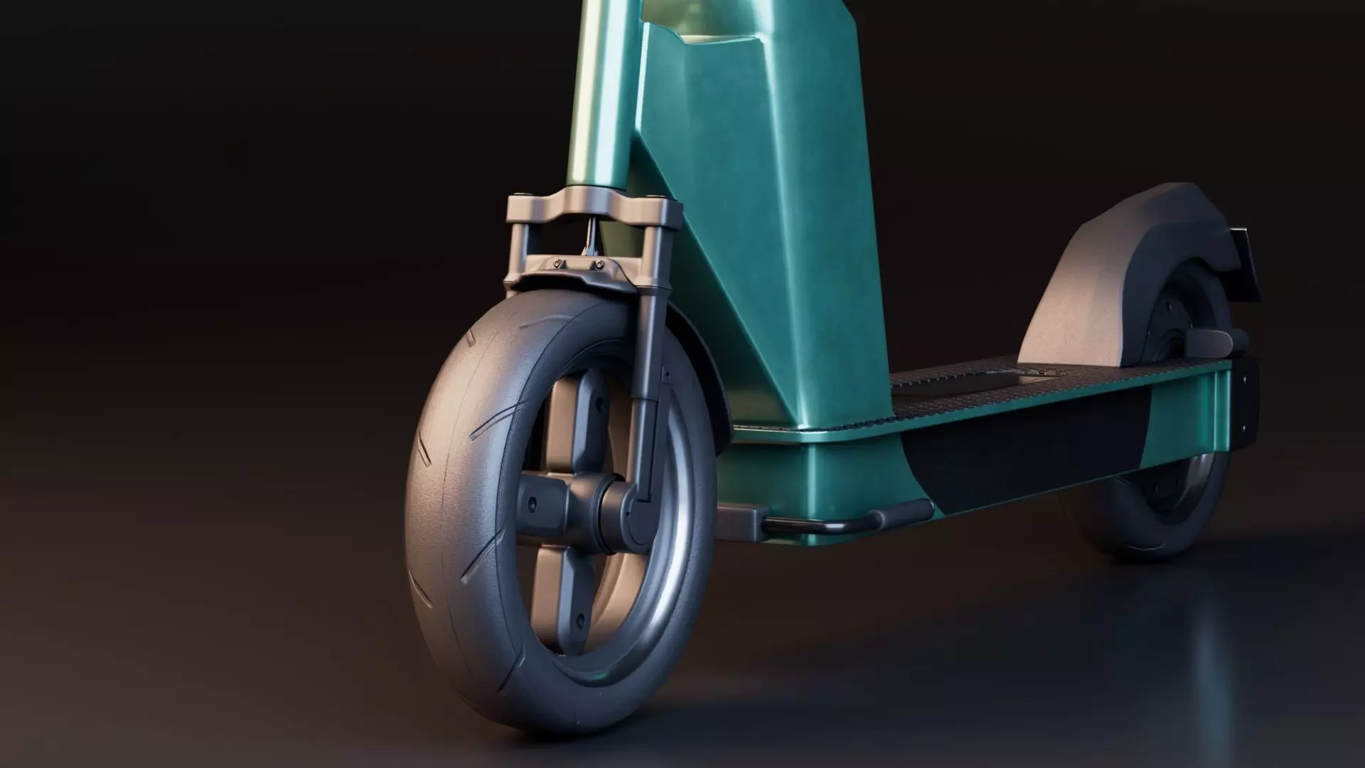 Electric Scooter Low-poly 3D model_9