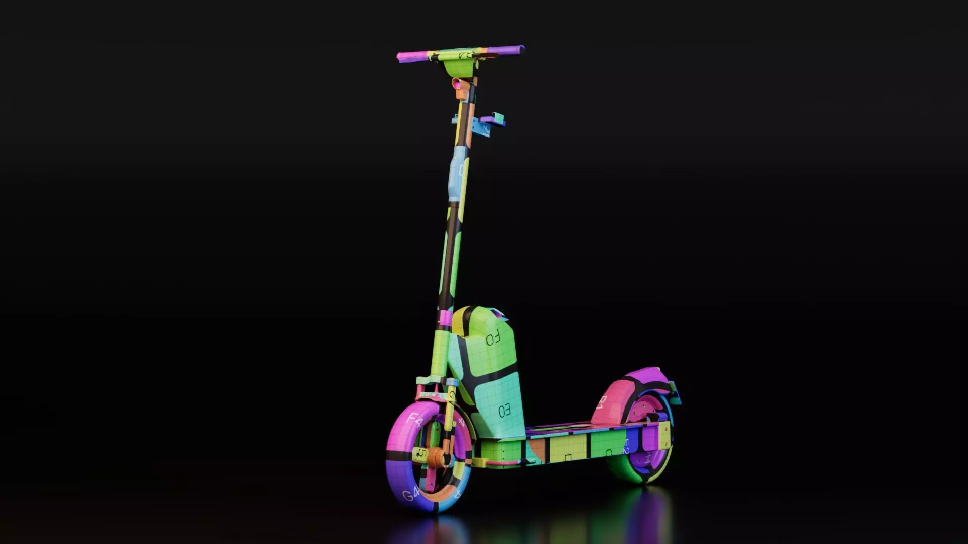 Electric Scooter Low-poly 3D model_15