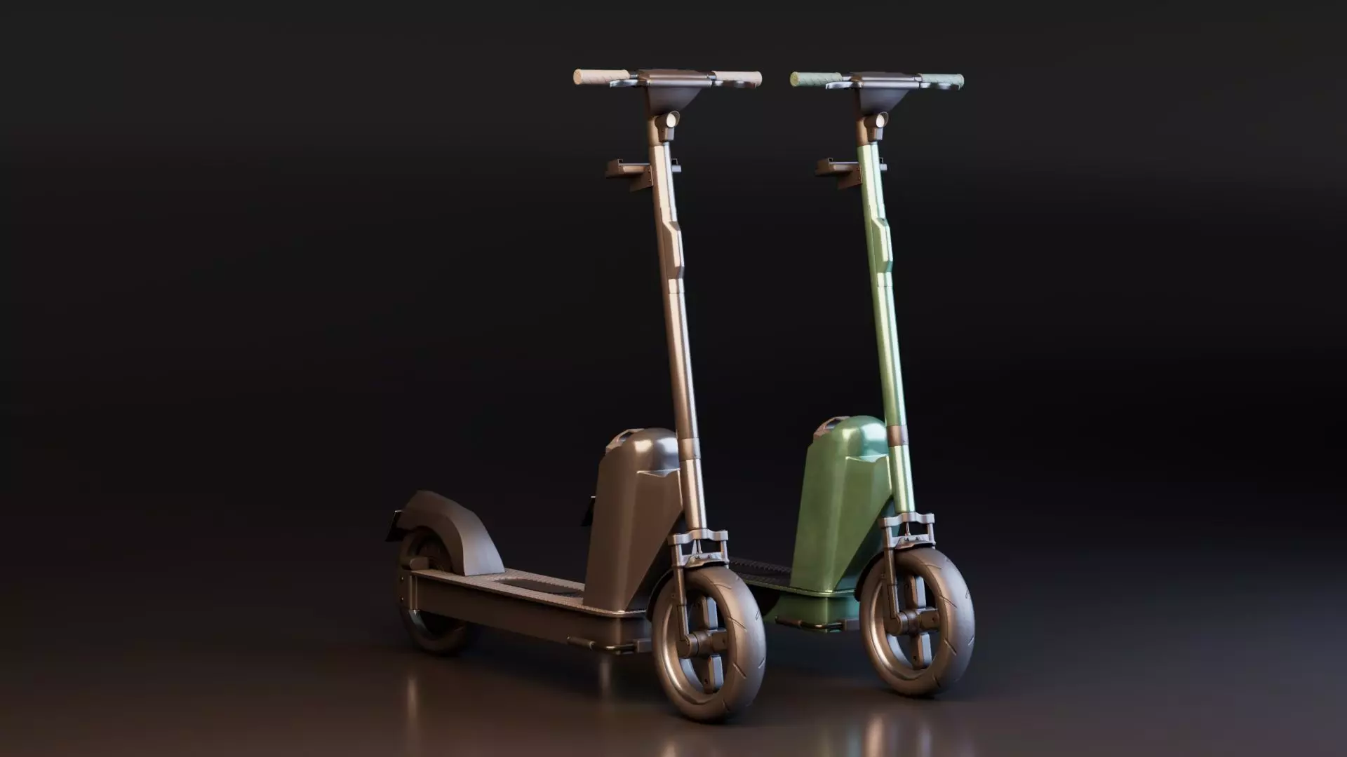 Electric Scooter Low-poly 3D model_1