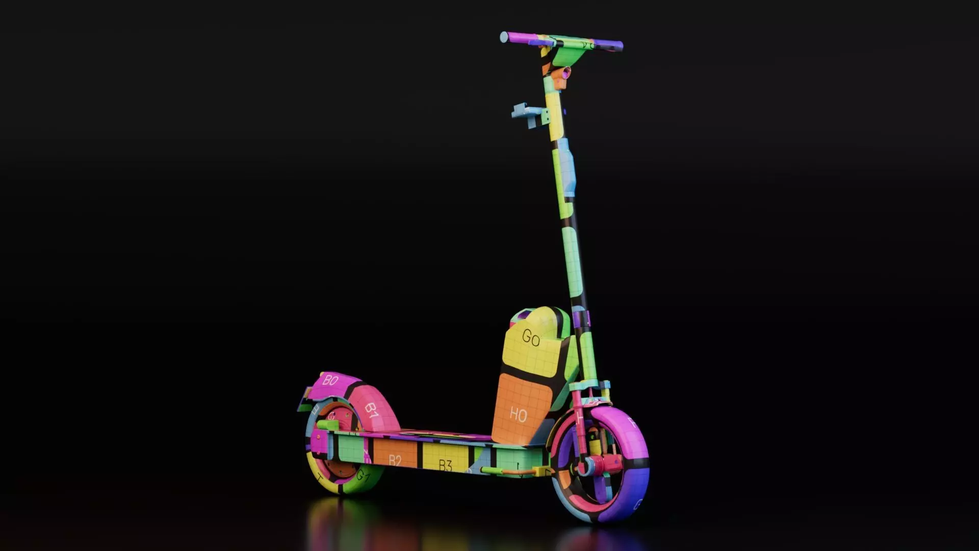 Electric Scooter Low-poly 3D model_14