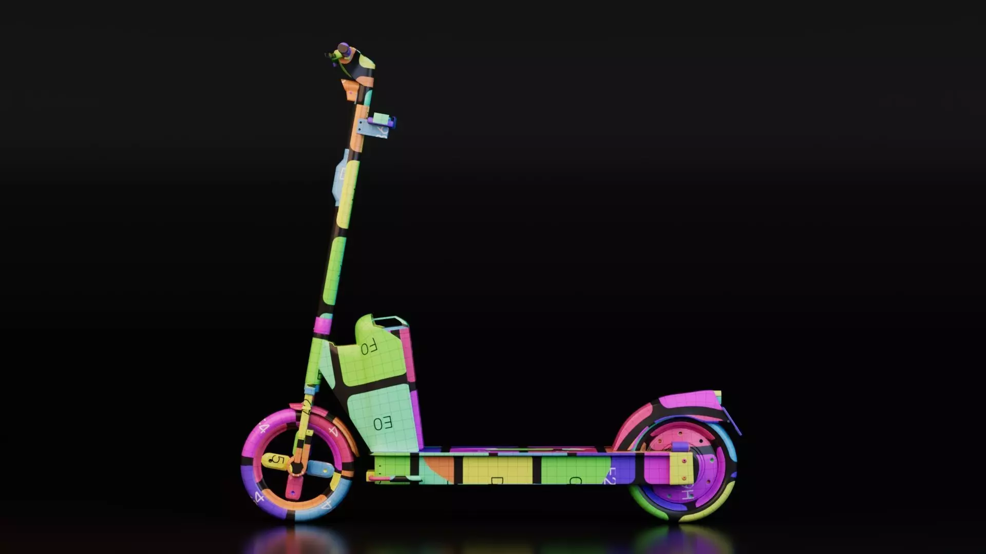 Electric Scooter Low-poly 3D model_16