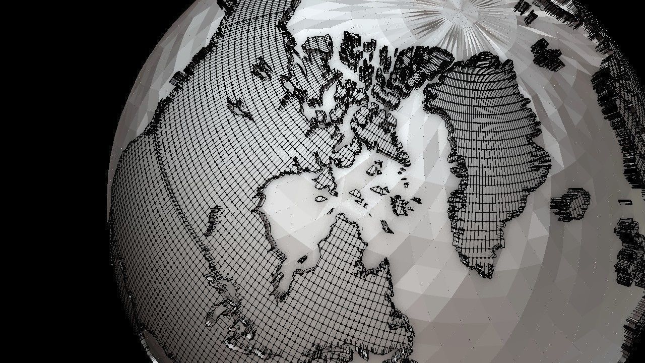 Earth stylized for motion graphics Low-poly 3D model_5