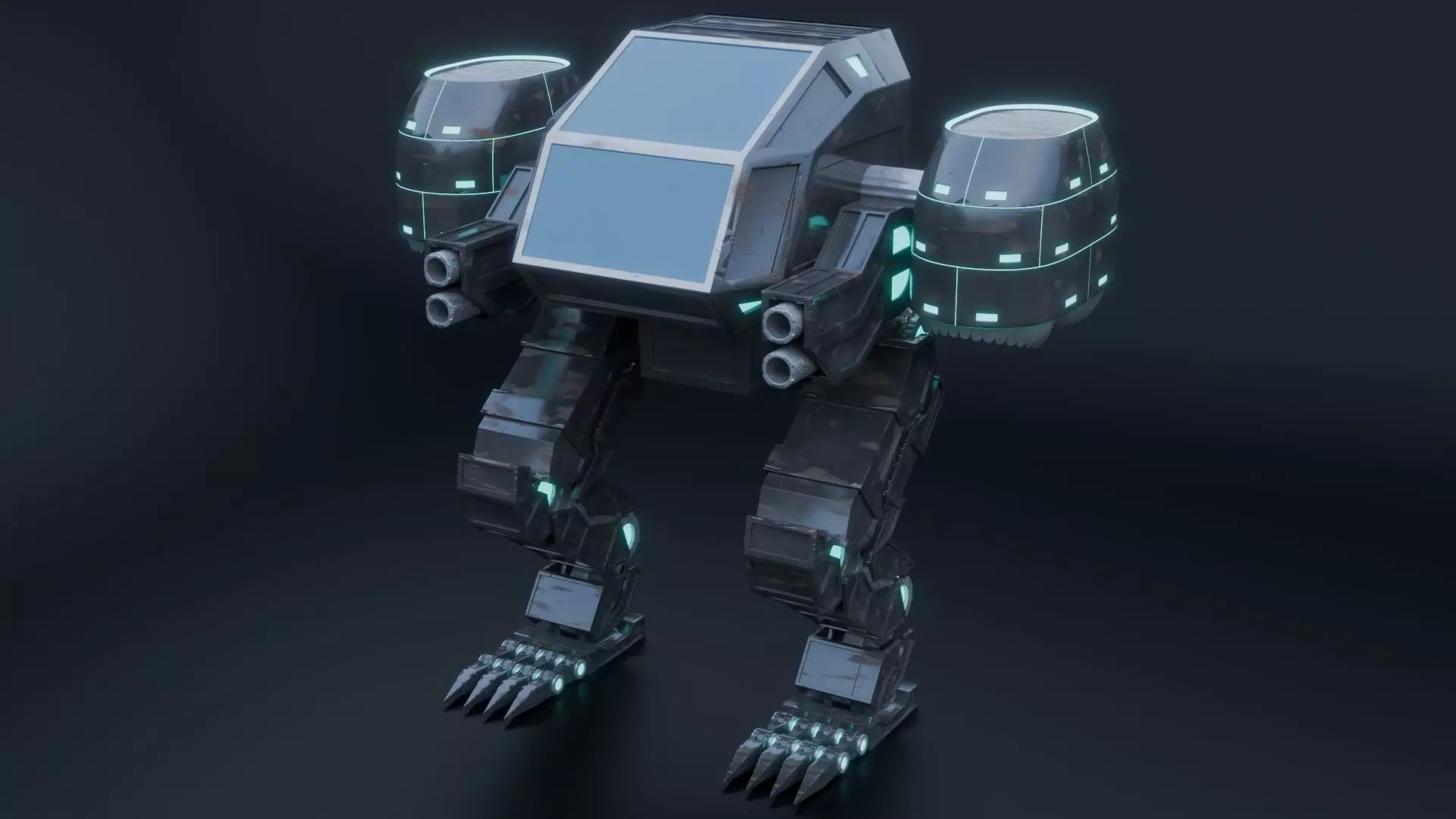 Game Ready Sci Fi Mech Robot Rigged PBR Low-poly 3D model_0