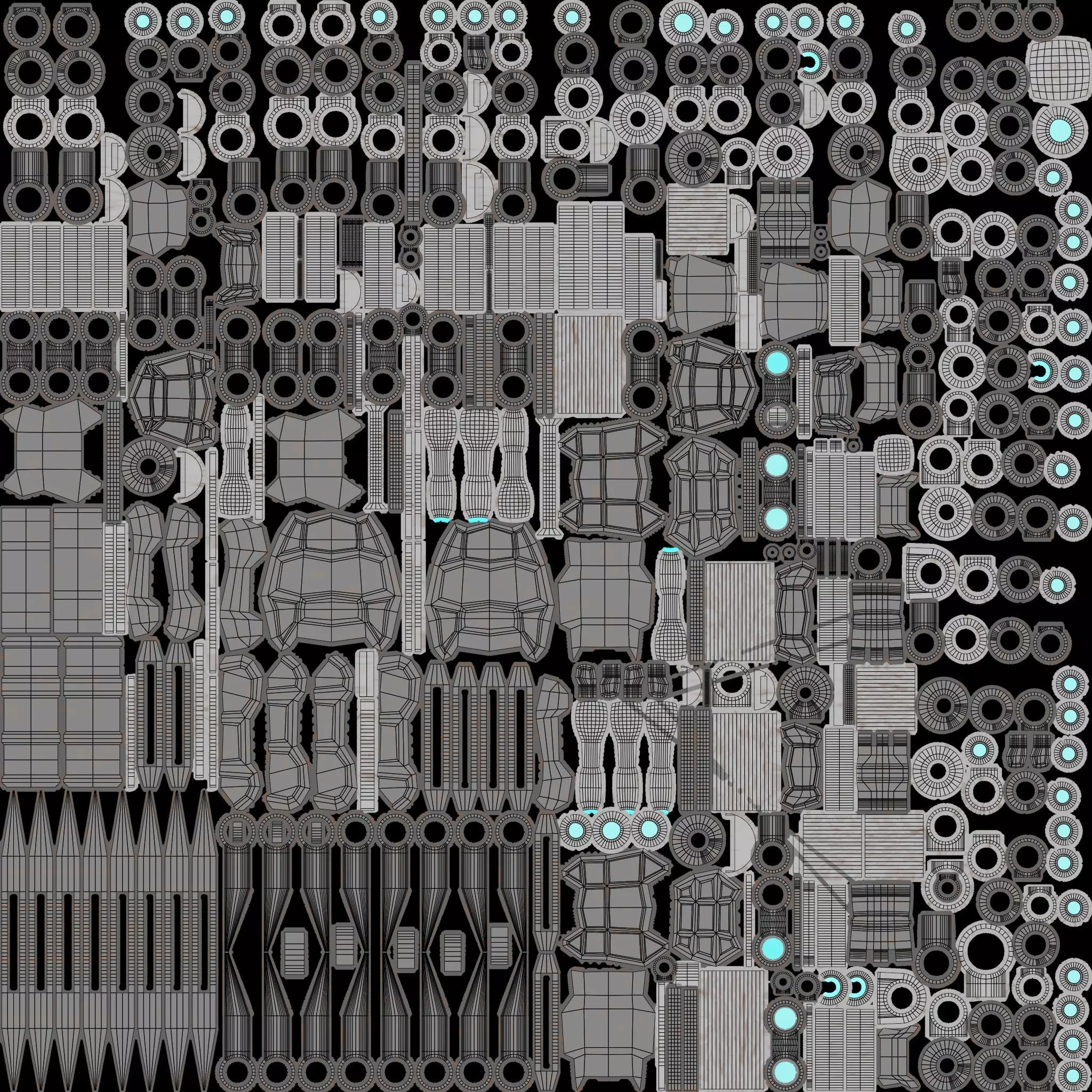 Game Ready Sci Fi Mech Robot Rigged PBR Low-poly 3D model_11