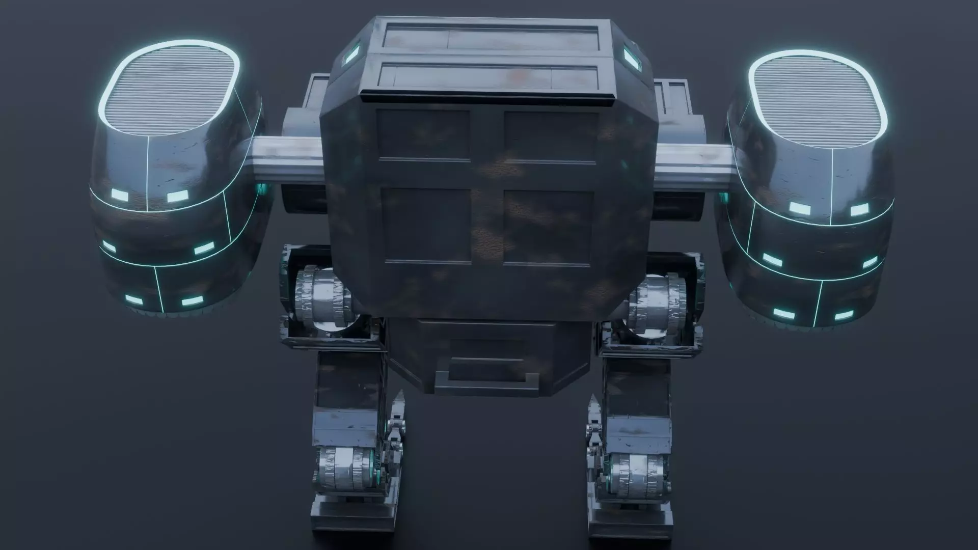 Game Ready Sci Fi Mech Robot Rigged PBR Low-poly 3D model_4