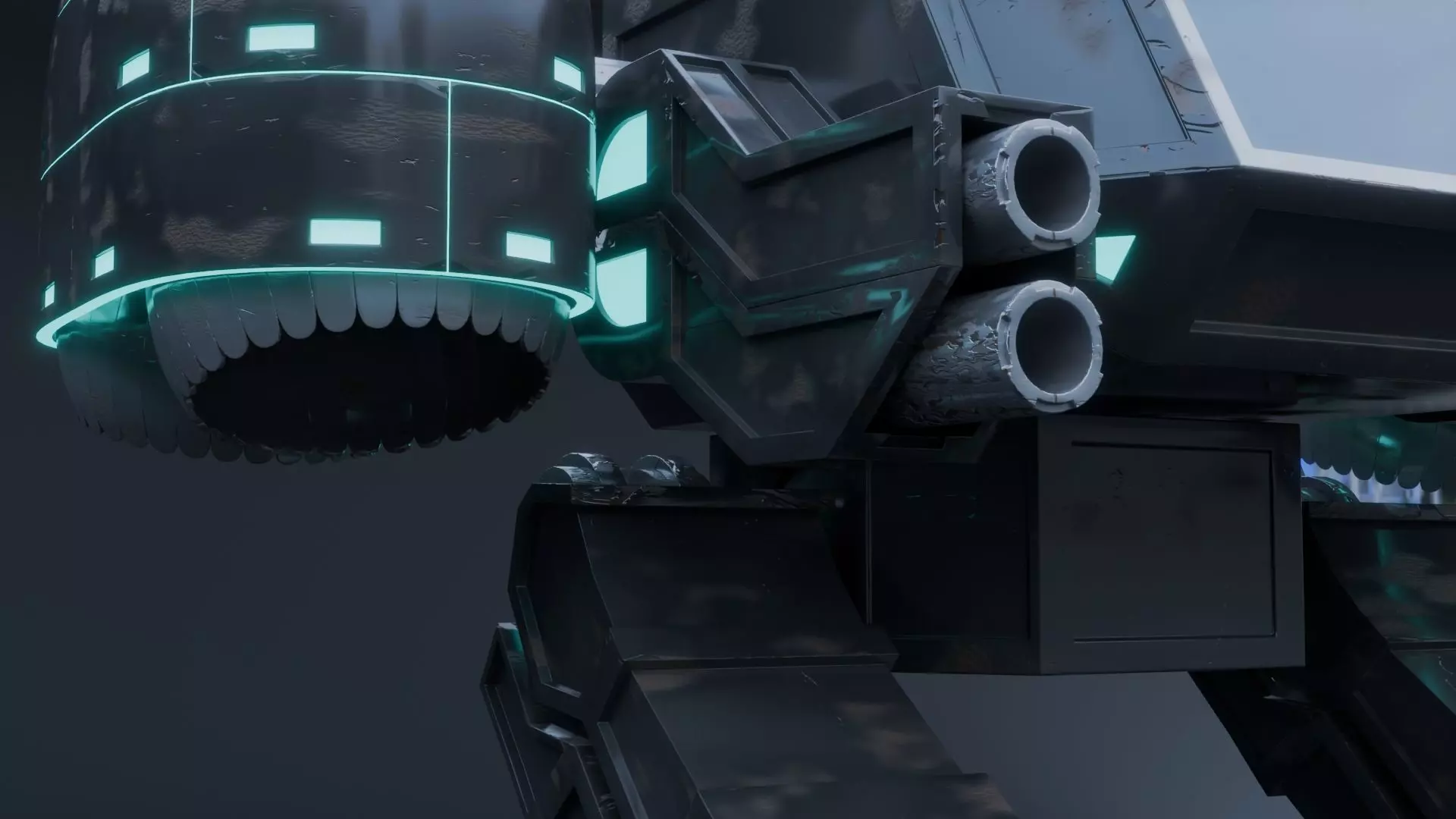 Game Ready Sci Fi Mech Robot Rigged PBR Low-poly 3D model_3