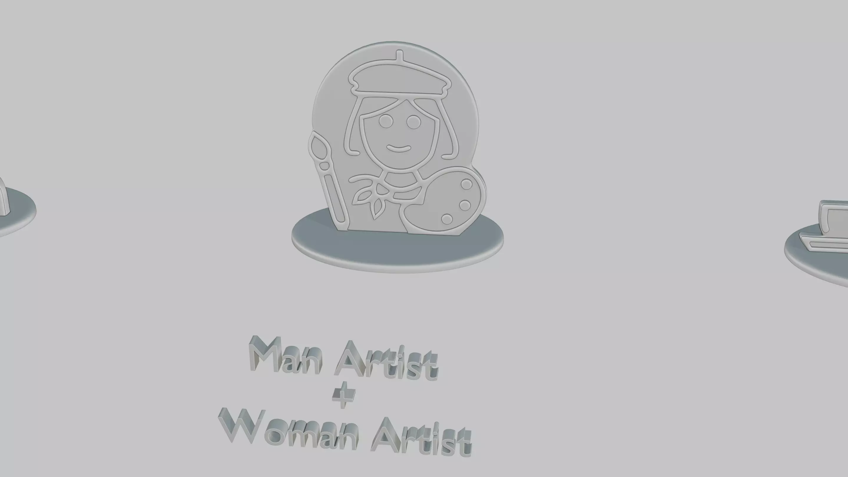 Character Icon Medium Pack Emoji Statues 3D print model_25