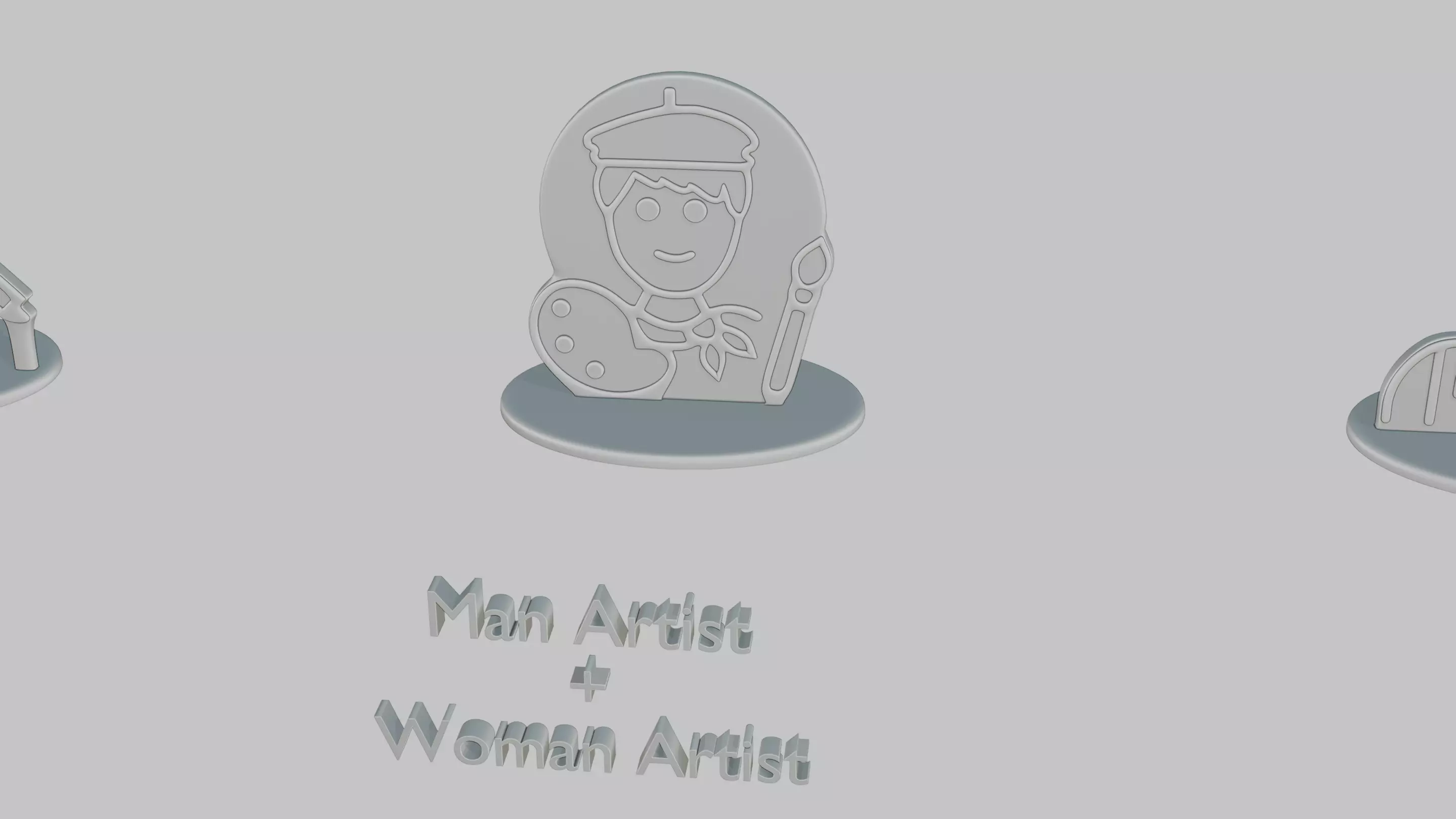 Character Icon Medium Pack Emoji Statues 3D print model_26