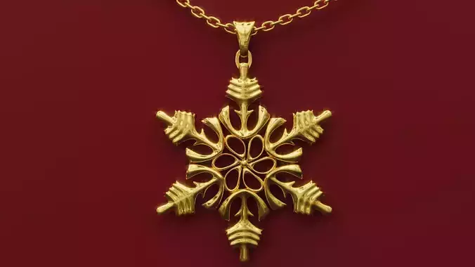 Golden Snowflake Pendant