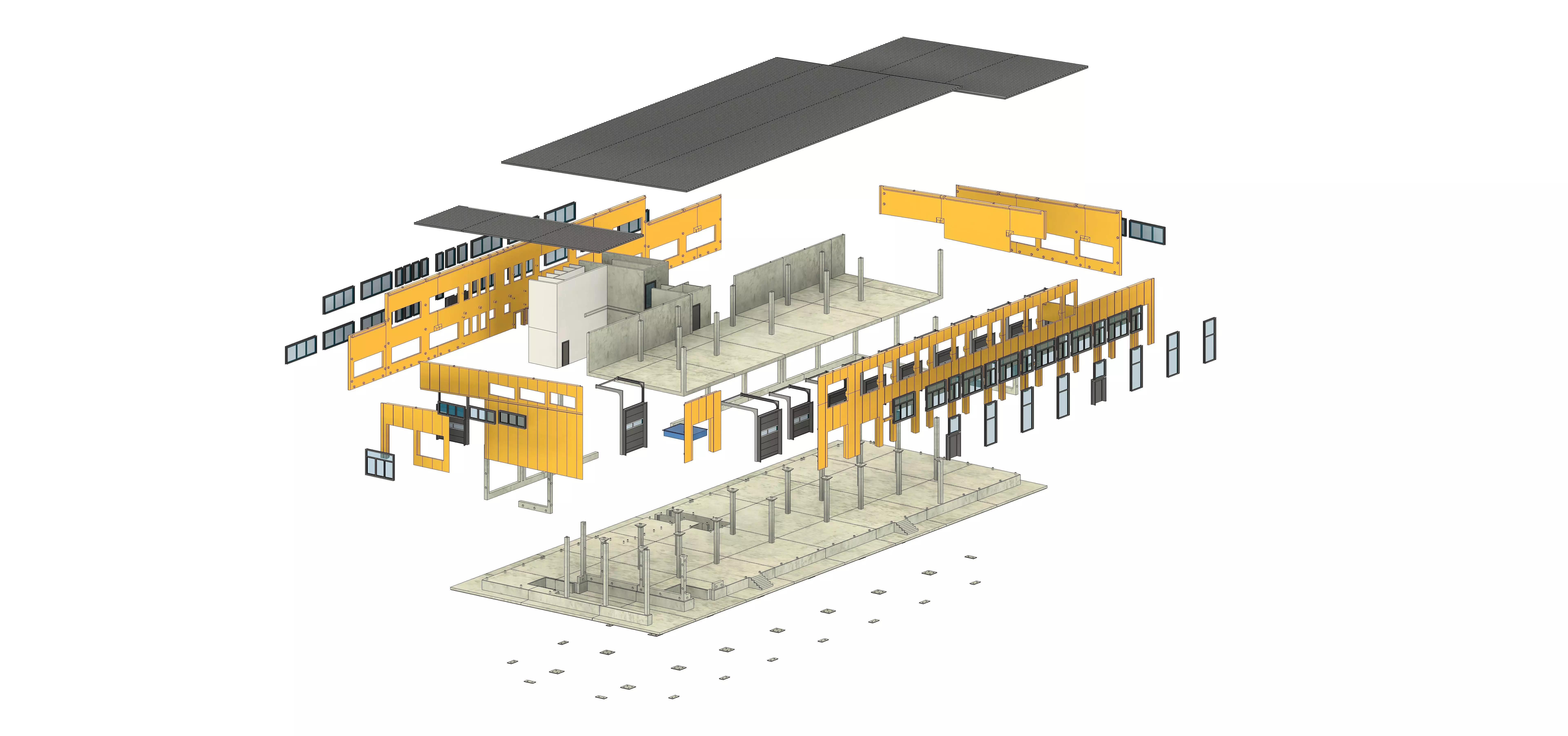 Sandwich Industrial Hall - Model making - G Gauge 3D print model_2