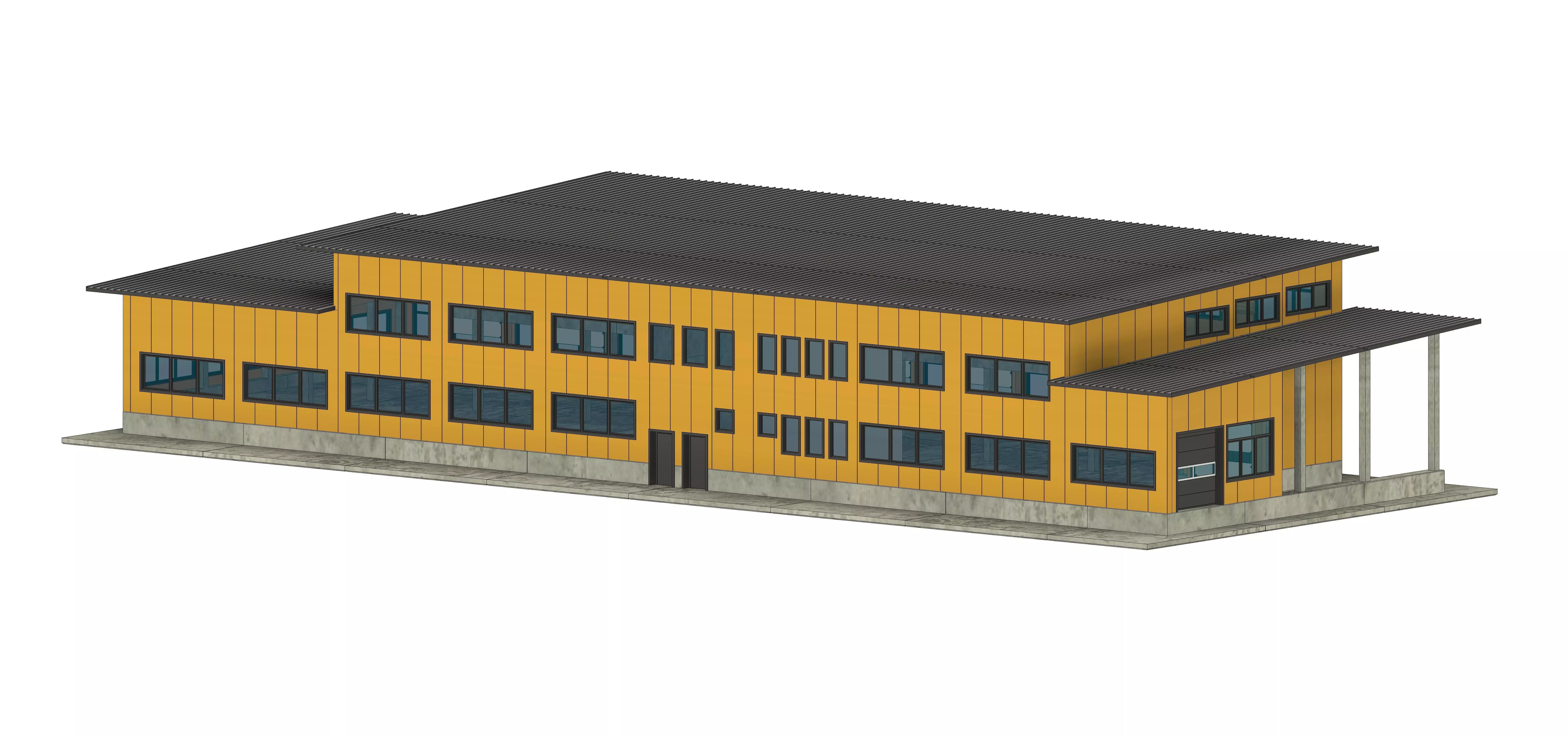 Sandwich Industrial Hall - Model making - G Gauge 3D print model_1