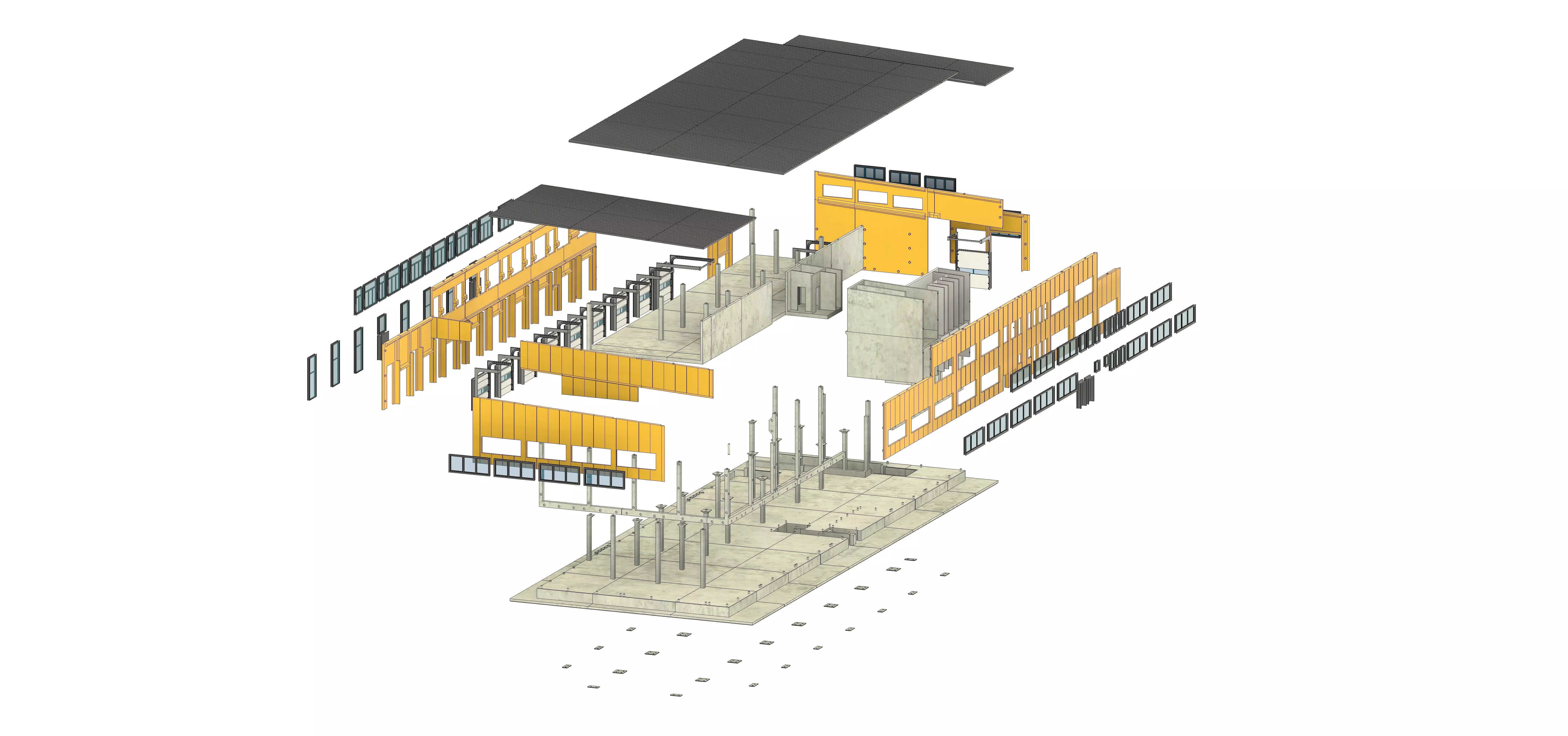 Sandwich Industrial Hall - Model making - G Gauge 3D print model_3