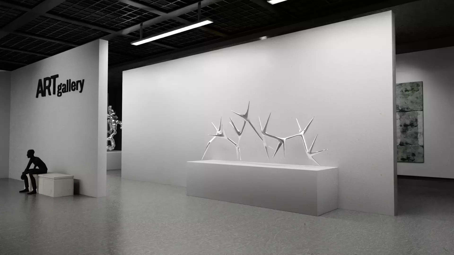 Art gallery Showroom 3D model_5