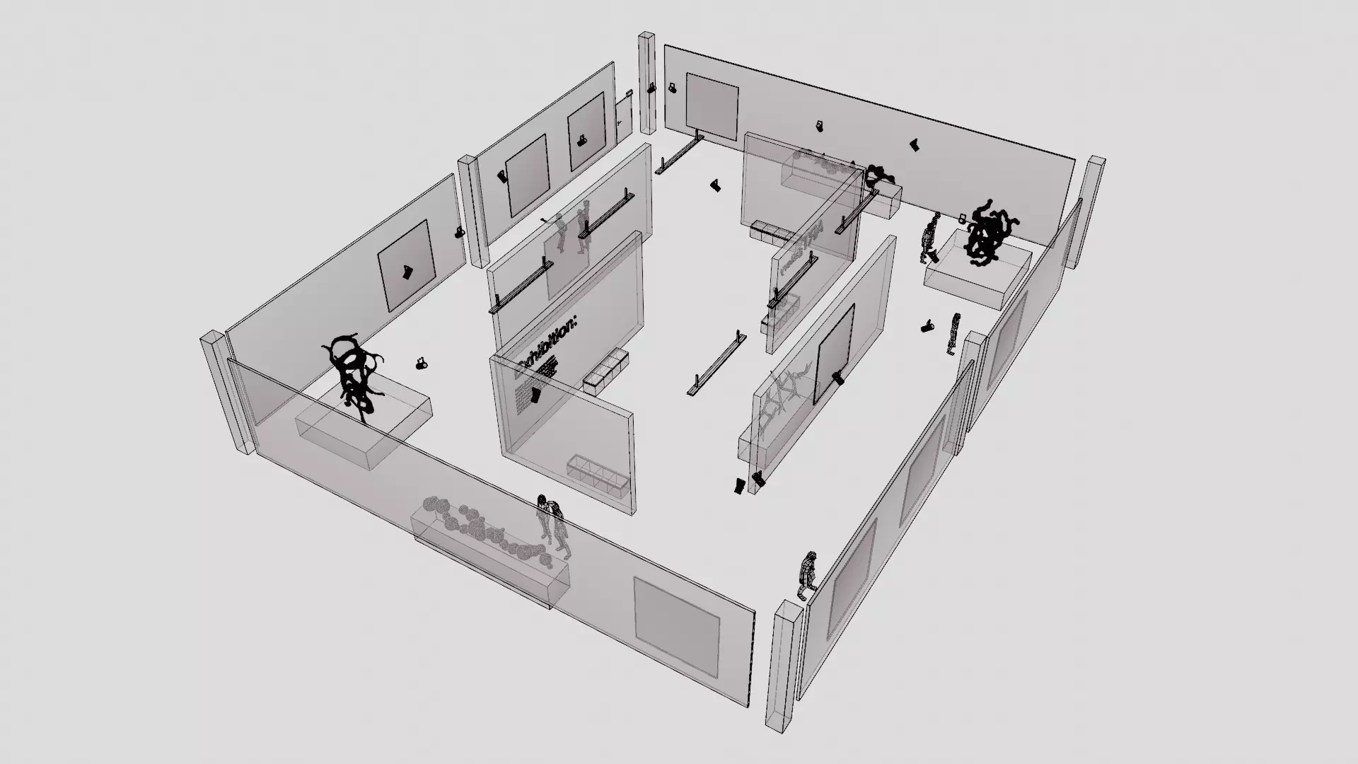 Art gallery Showroom 3D model_12