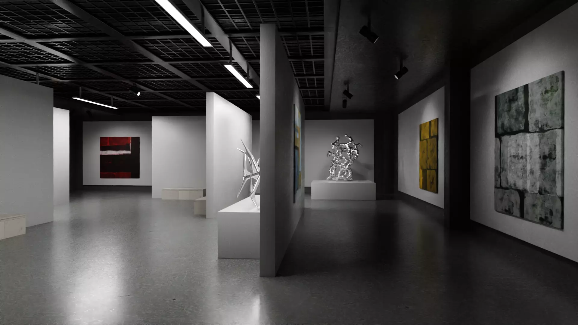 Art gallery Showroom 3D model_2