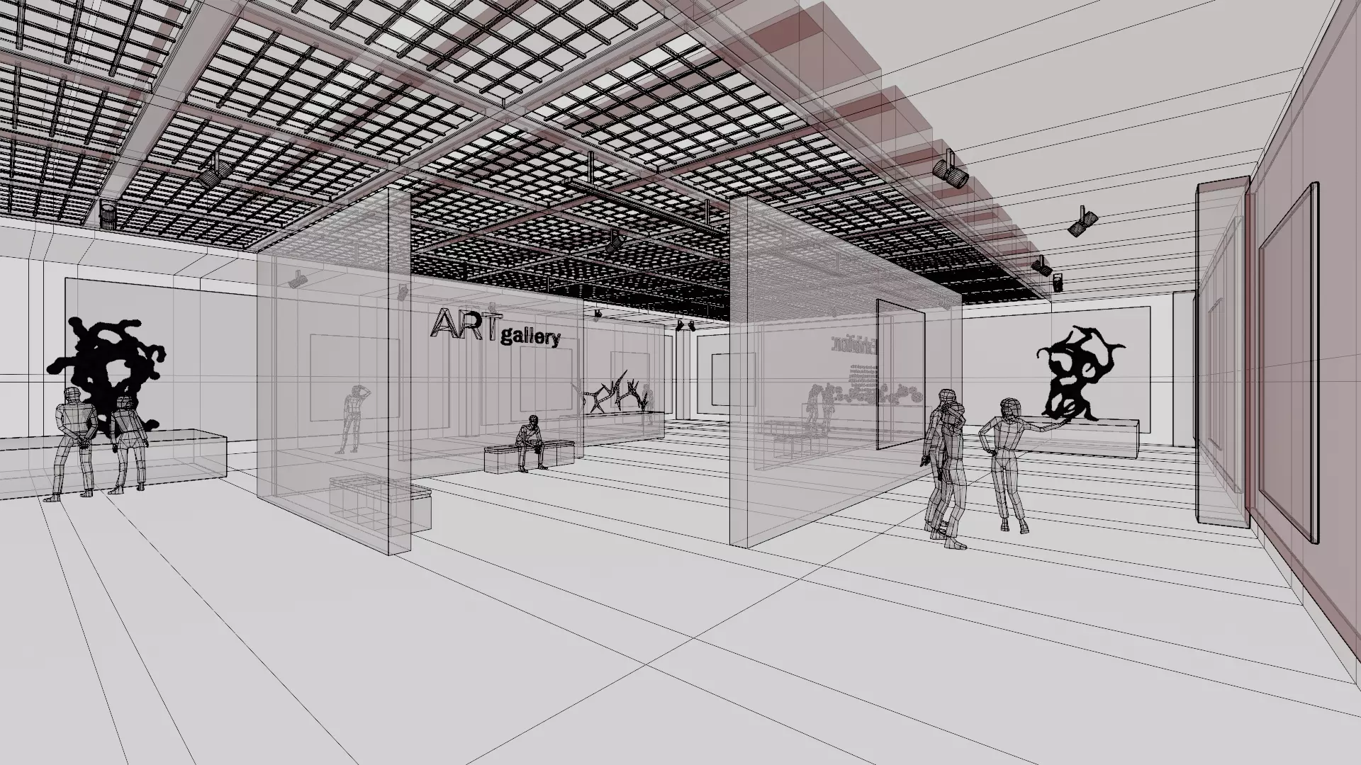 Art gallery Showroom 3D model_13