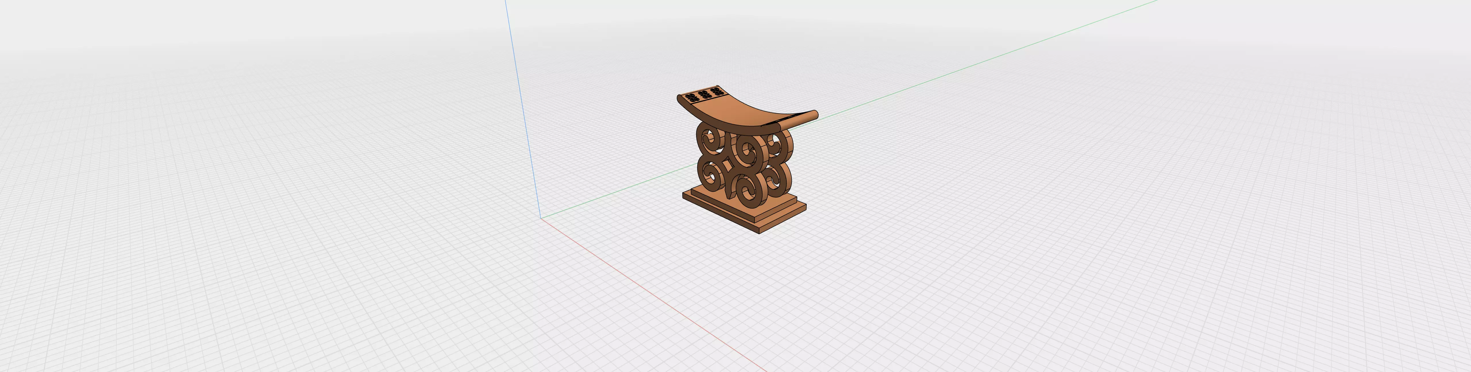 African Stool  3D model_4