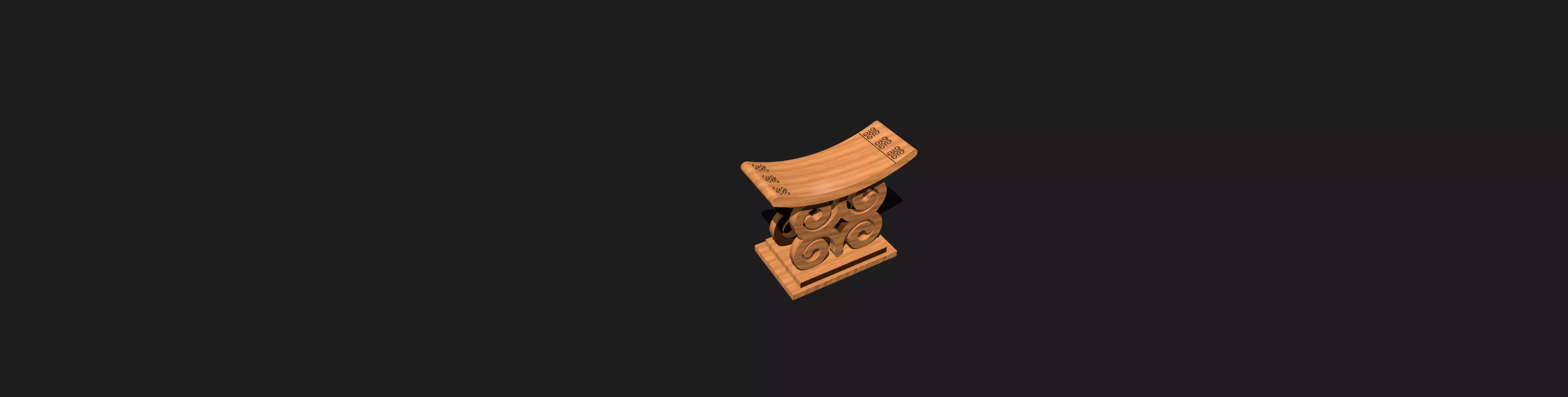 African Stool  3D model_2