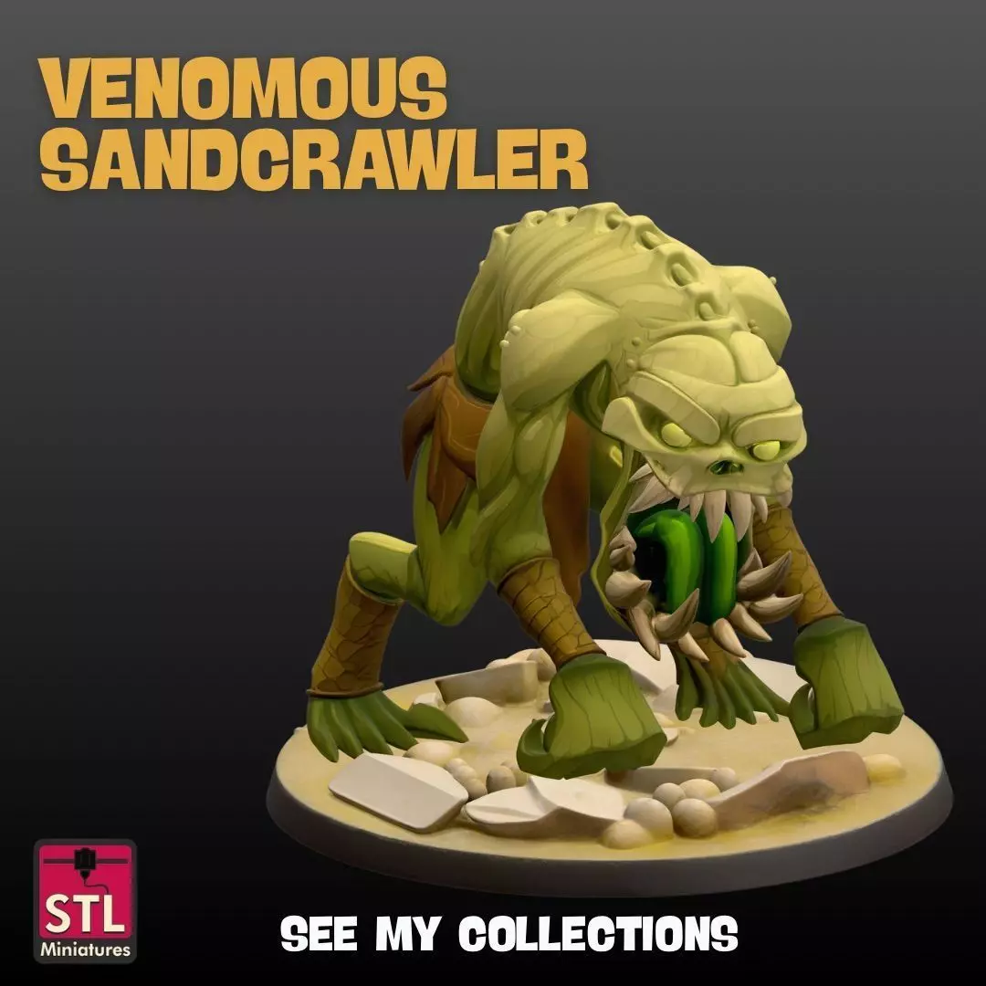 Venomous Sandcrawler STL Cartoon Monster 3D print model