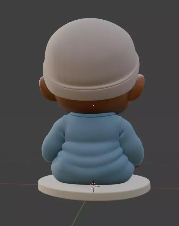 Realistic Chibi Style 3D Doll - Cute Baby with Blue Romper 3D print model_1