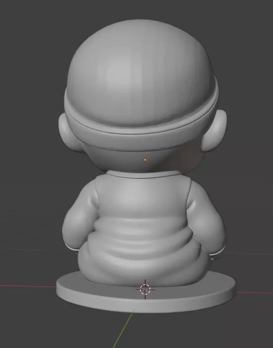 Realistic Chibi Style 3D Doll - Cute Baby with Blue Romper 3D print model_2