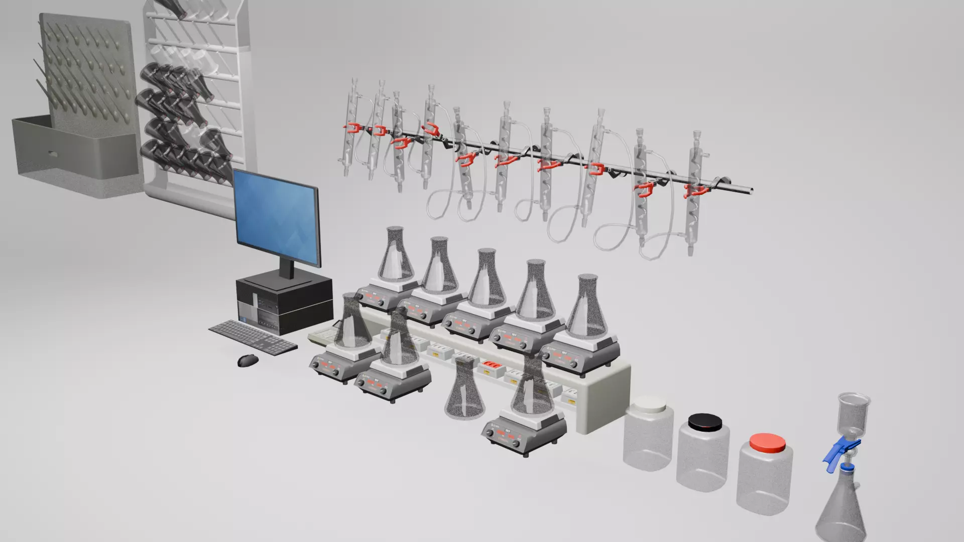 Laboratory Equipment Pack Low-poly 3D model_0