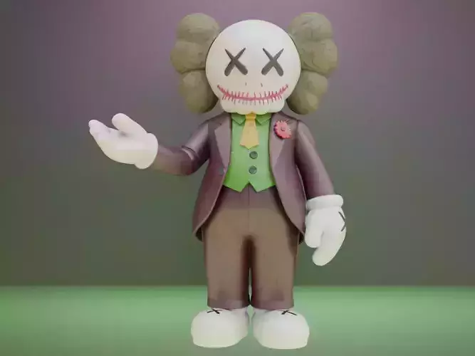 Kaws x Joker Collectible Art Toy Low-poly 3D model