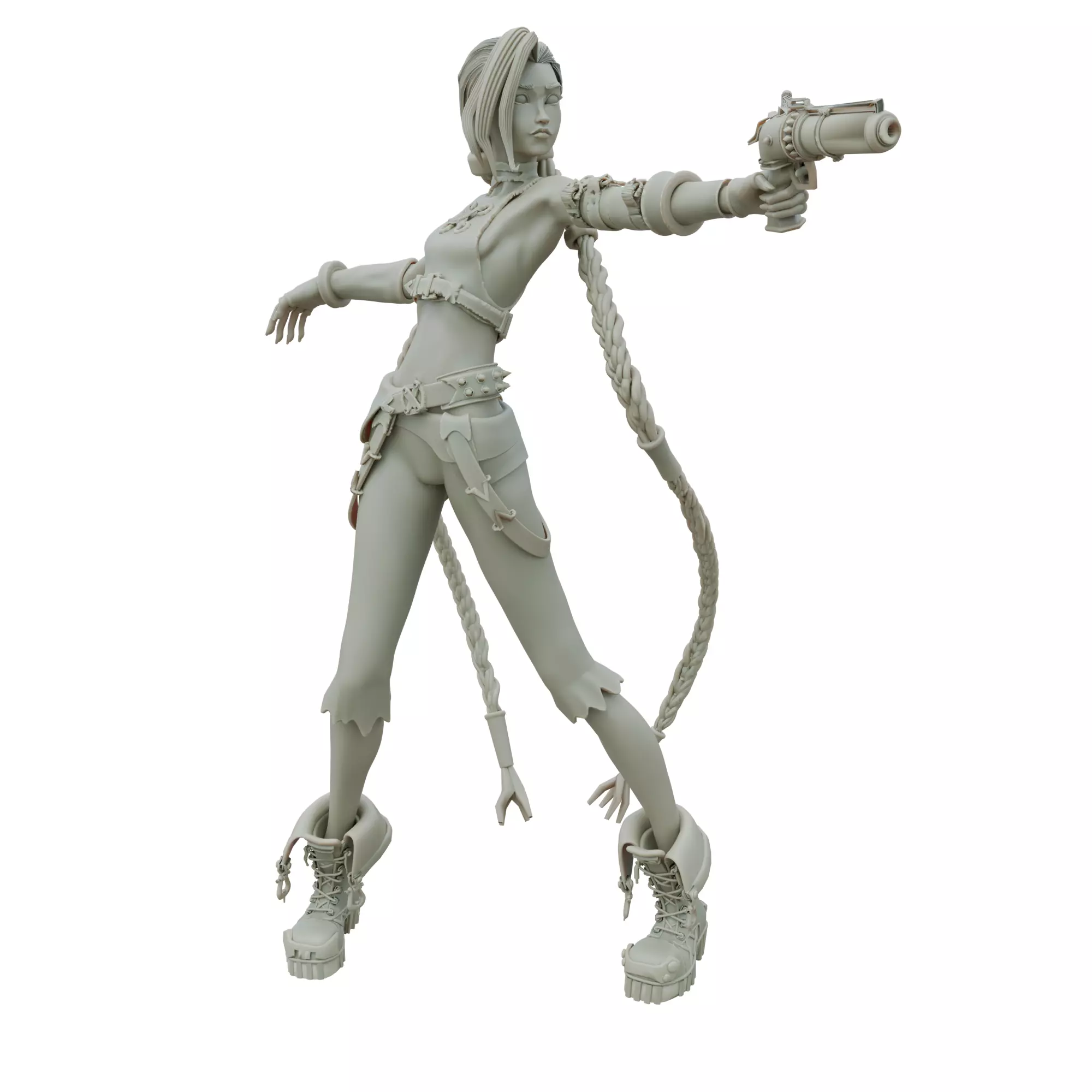 Jinx League of Legends STL 3D Printable Fan Art Figure 3D print model