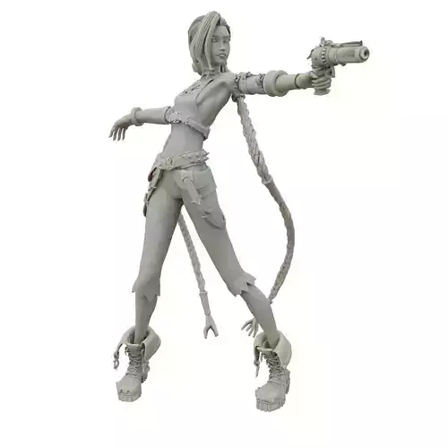 Jinx League of Legends STL 3D Printable Fan Art Figure 3D print model