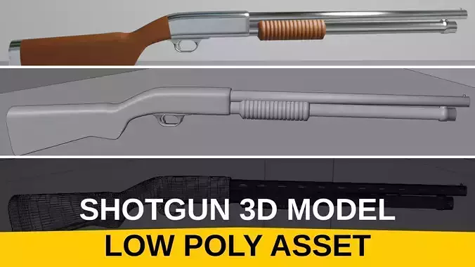 Pump Action Shotgun - 3D Model