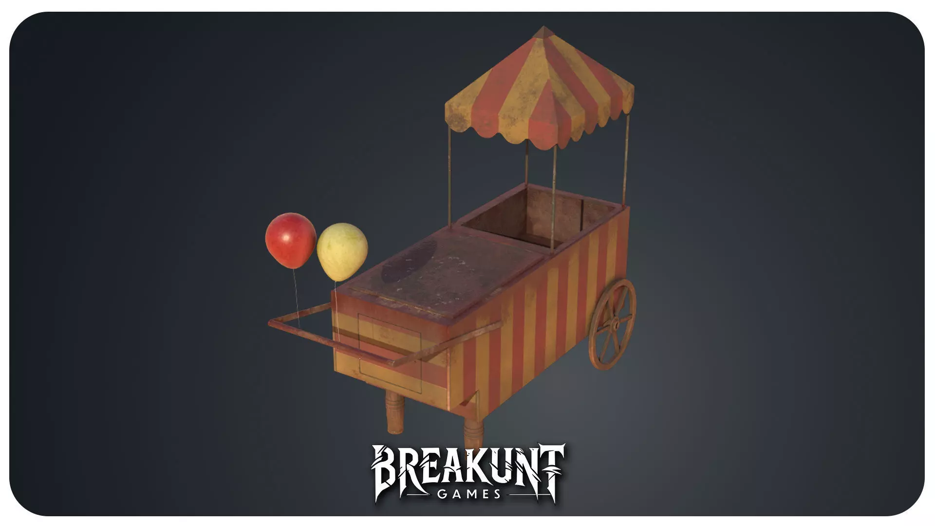 Circus ice cream stand - 3d Model Low-poly 3D model_8