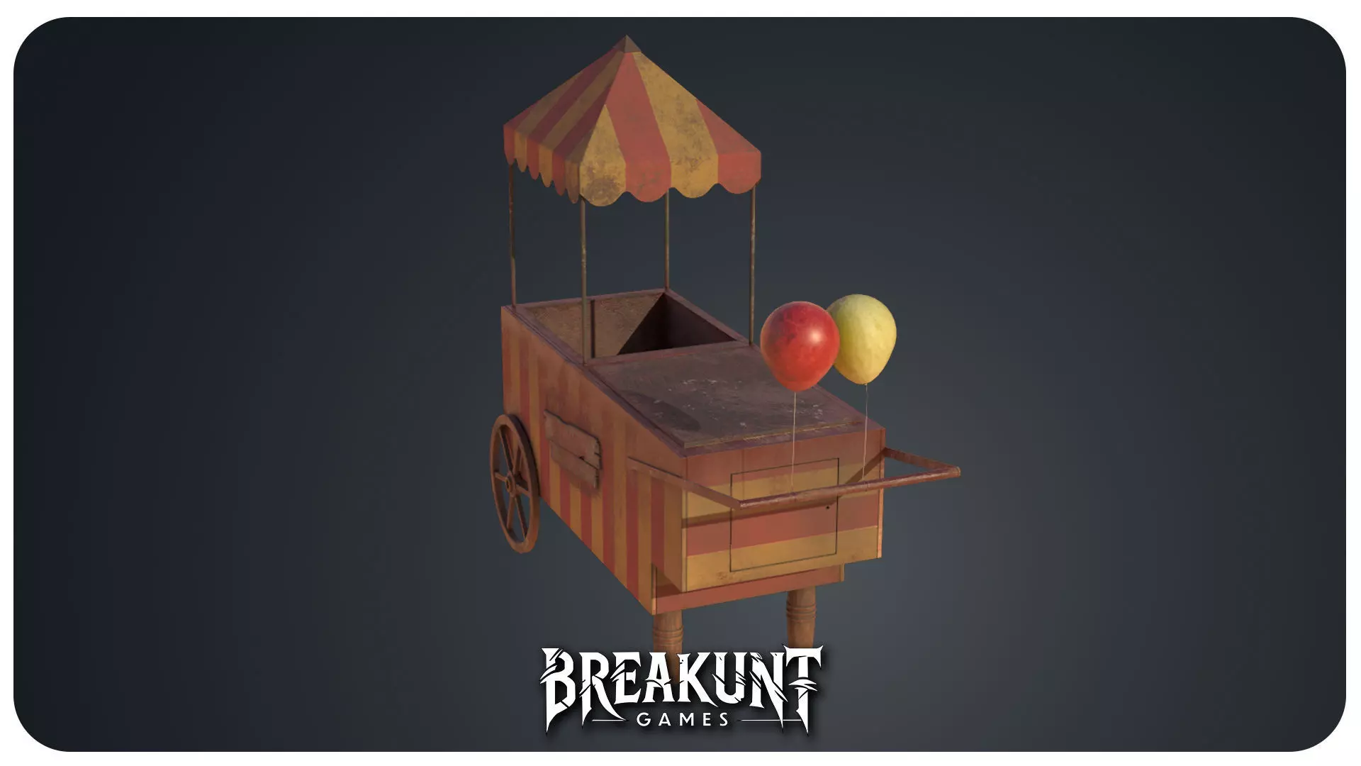 Circus ice cream stand - 3d Model Low-poly 3D model_4