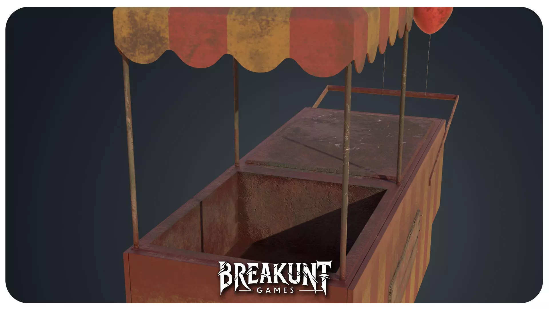 Circus ice cream stand - 3d Model Low-poly 3D model_6