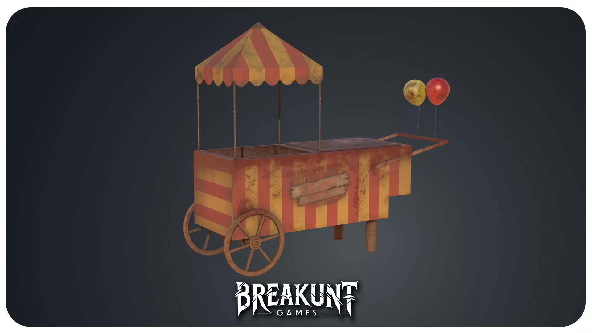 Circus ice cream stand - 3d Model Low-poly 3D model_2