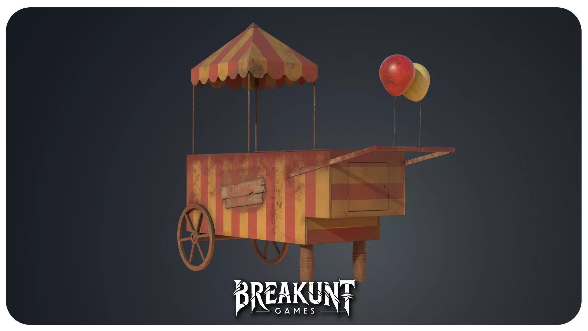 Circus ice cream stand - 3d Model Low-poly 3D model_3