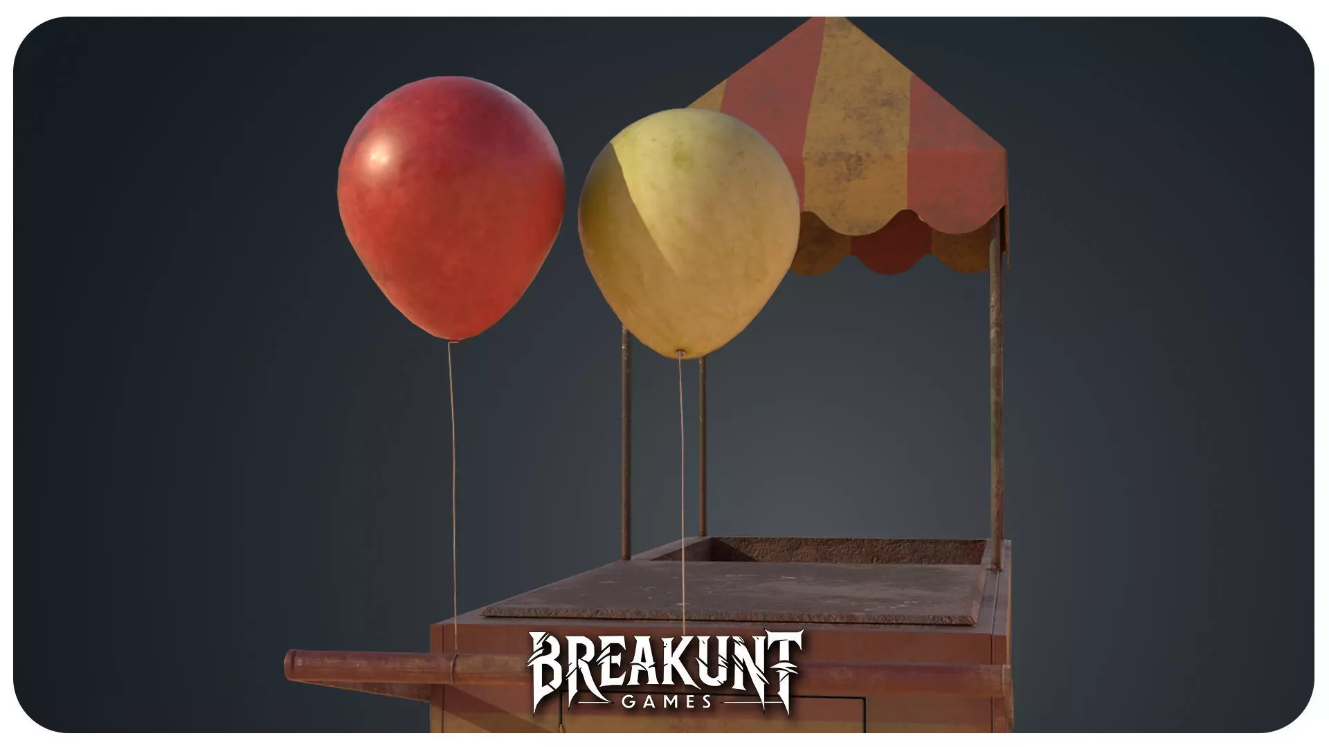 Circus ice cream stand - 3d Model Low-poly 3D model_7