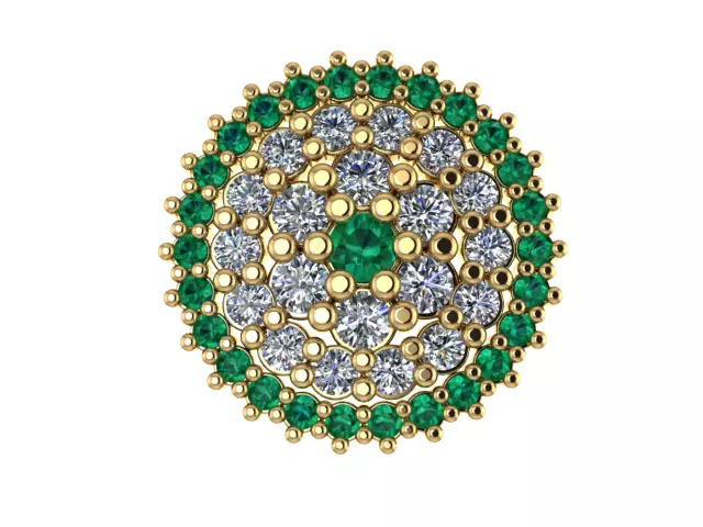 Luxury Ring Head with Diamonds and Emeralds for Printing 3D print model_2