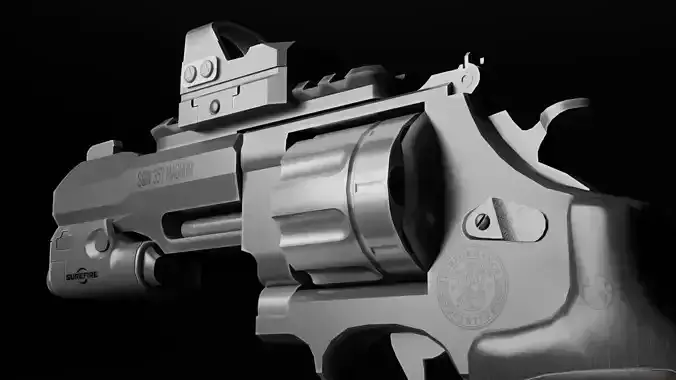 Revolver Magnus SW 357 Low-poly 3D model