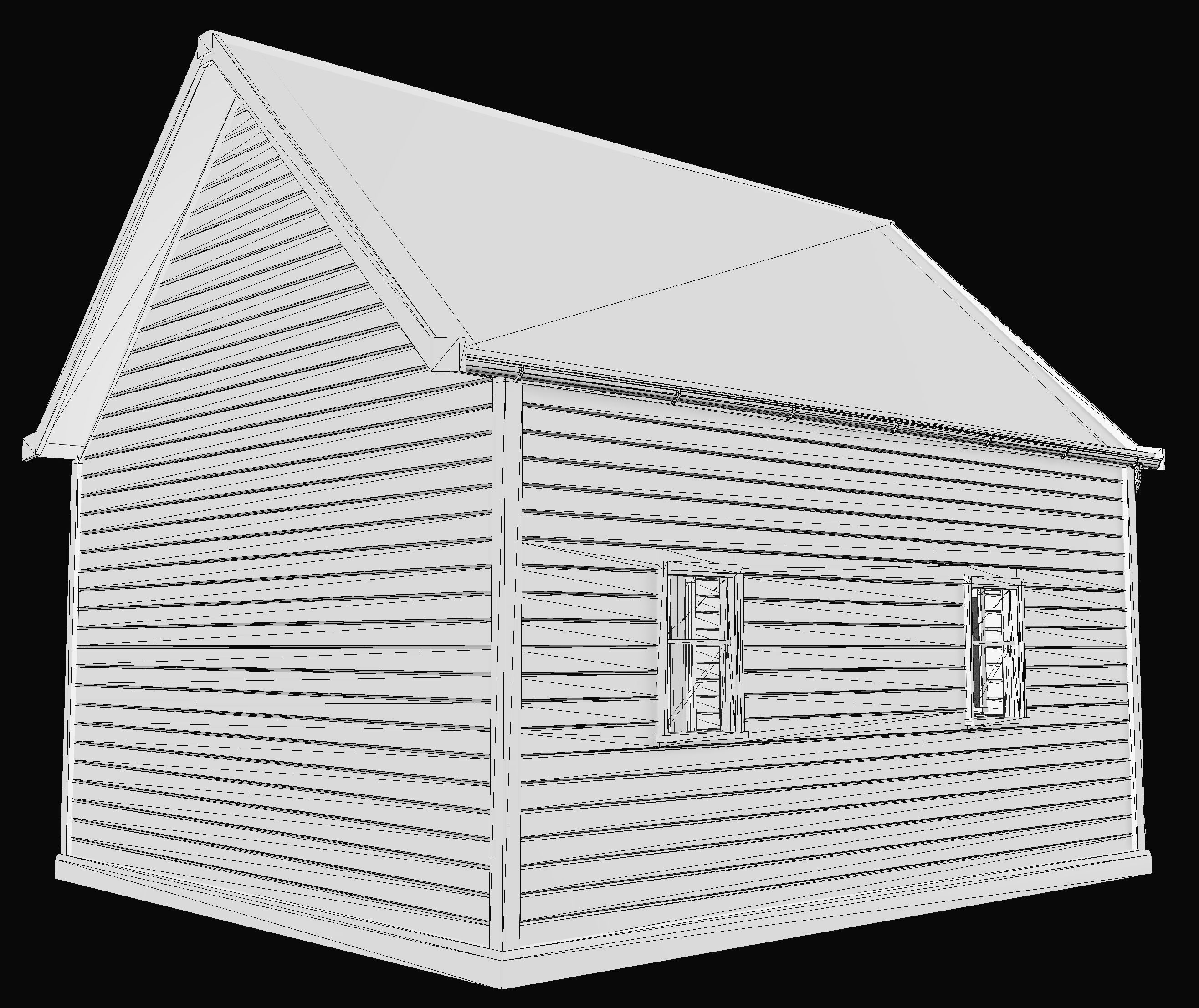 Boston House 03 - Enterable Low-poly 3D model_9