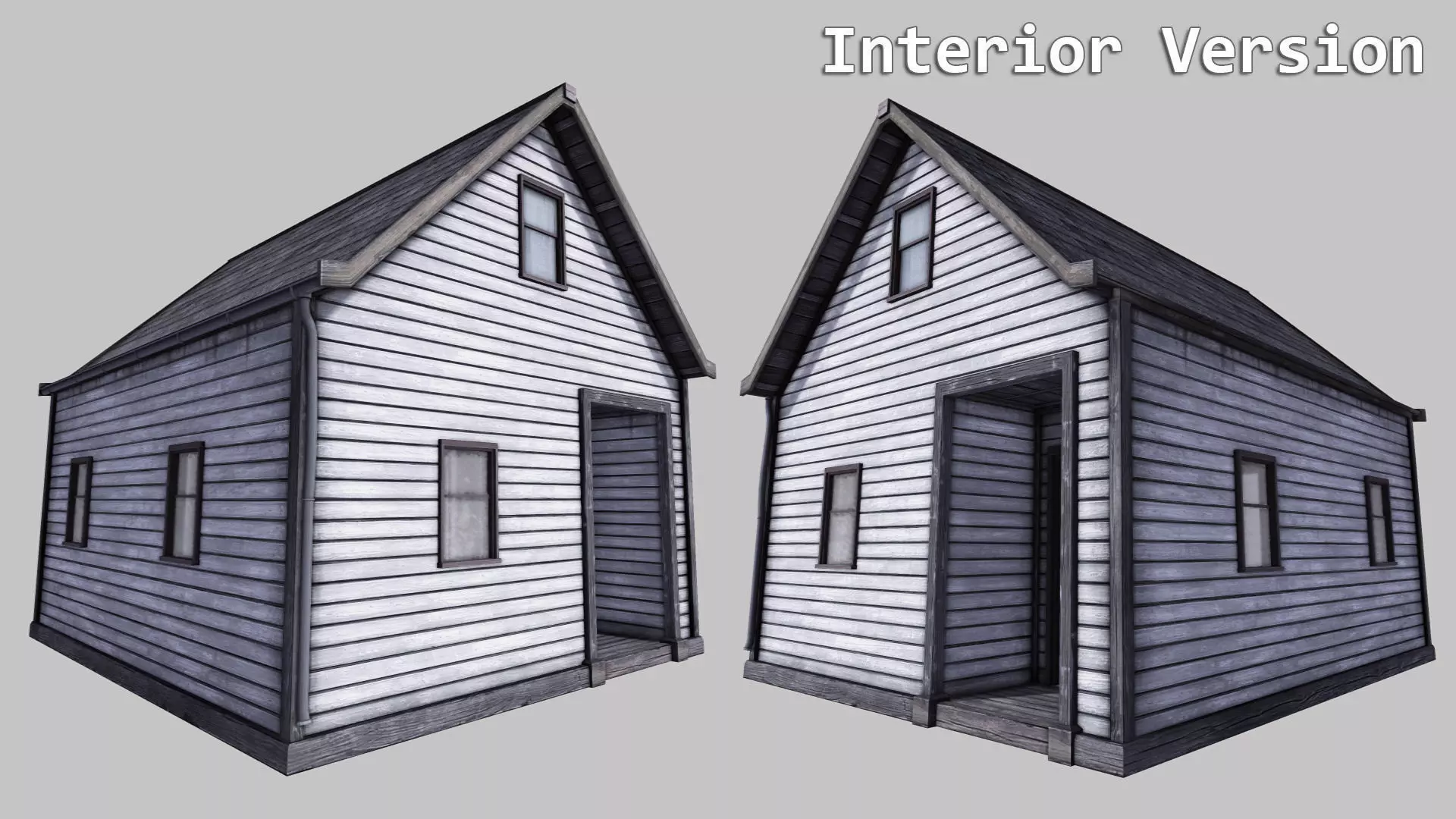 Boston House 03 - Enterable Low-poly 3D model_0