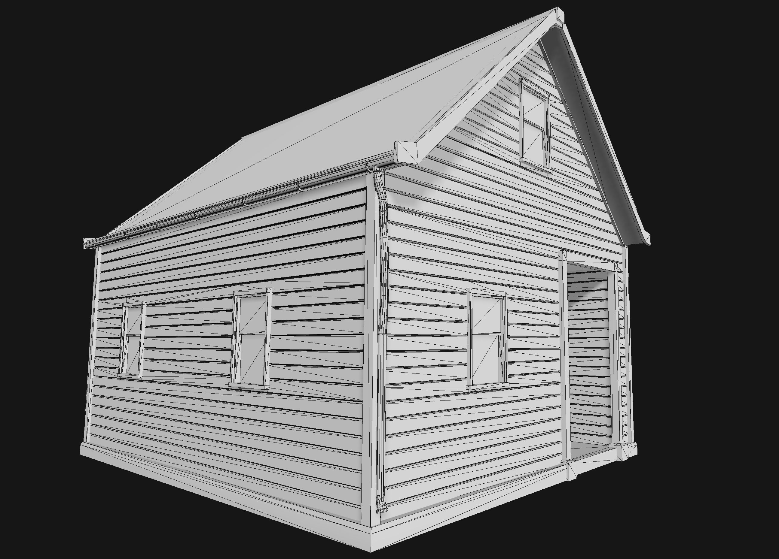 Boston House 03 - Enterable Low-poly 3D model_19