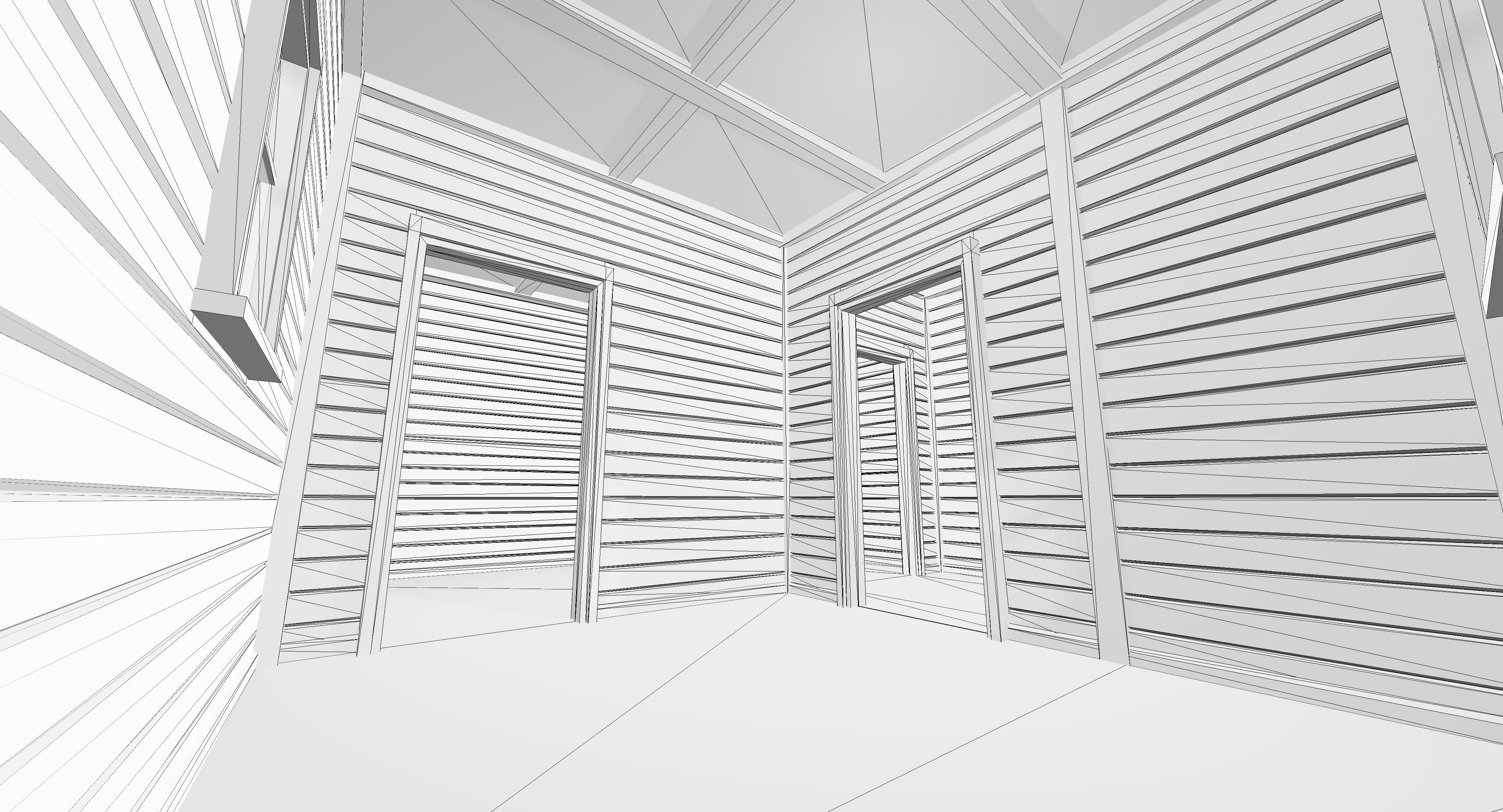 Boston House 03 - Enterable Low-poly 3D model_11