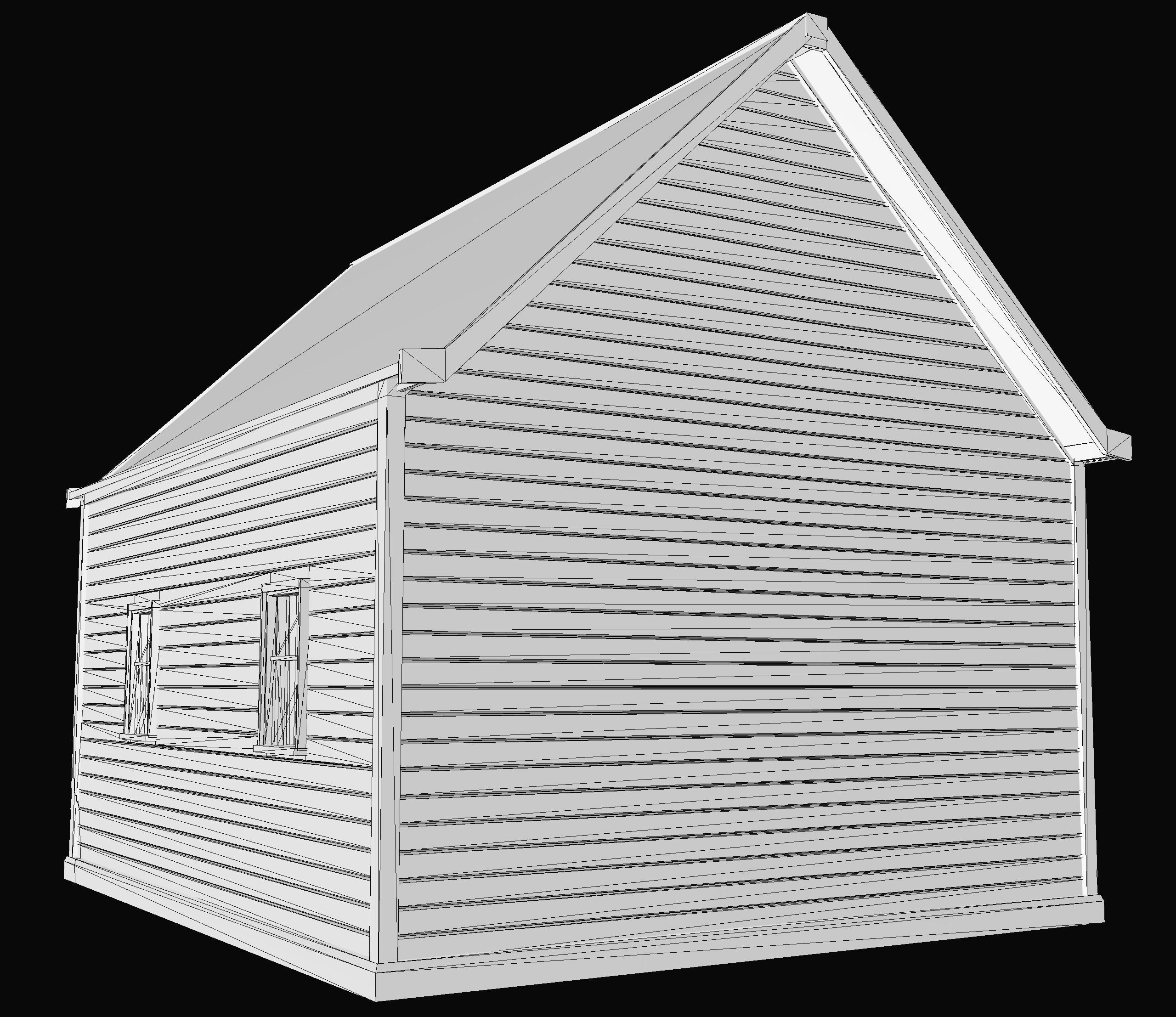 Boston House 03 - Enterable Low-poly 3D model_10