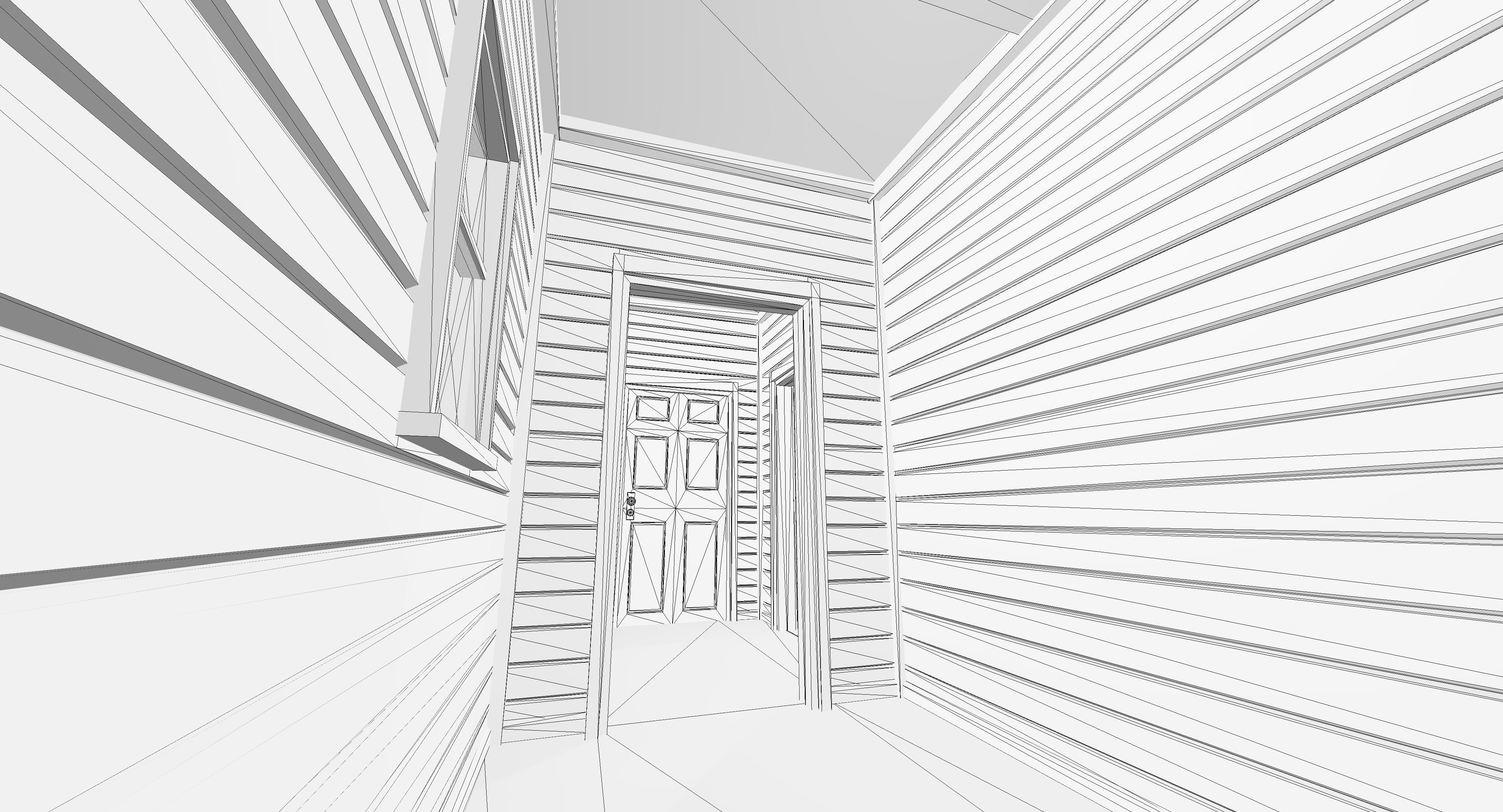 Boston House 03 - Enterable Low-poly 3D model_13